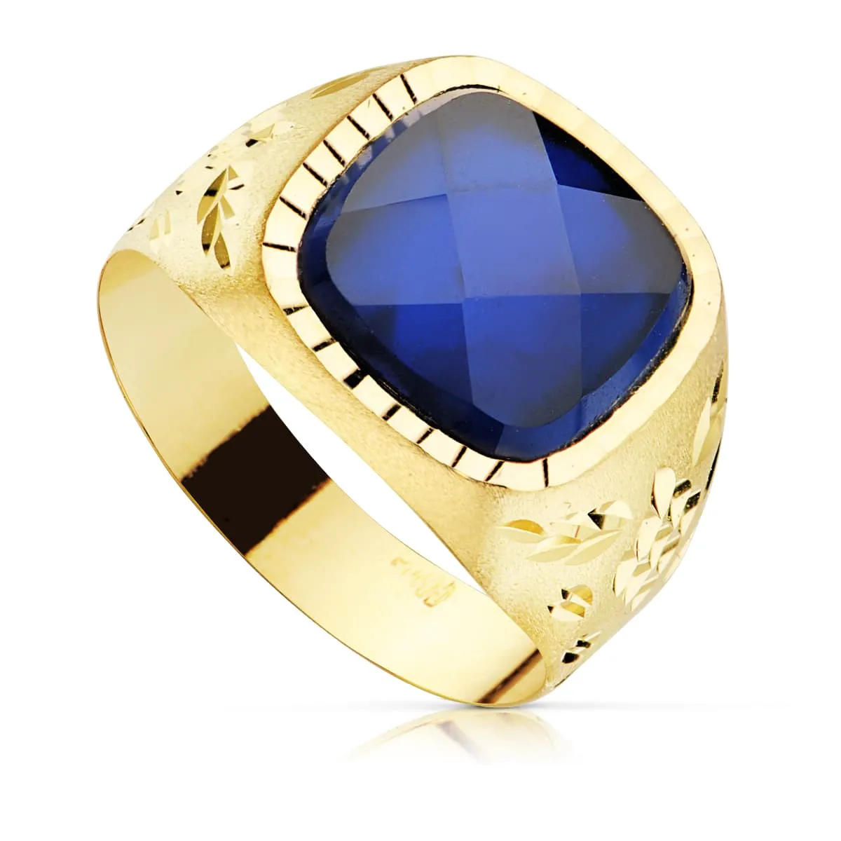 Anillo Oro Hombre Piedra Azul