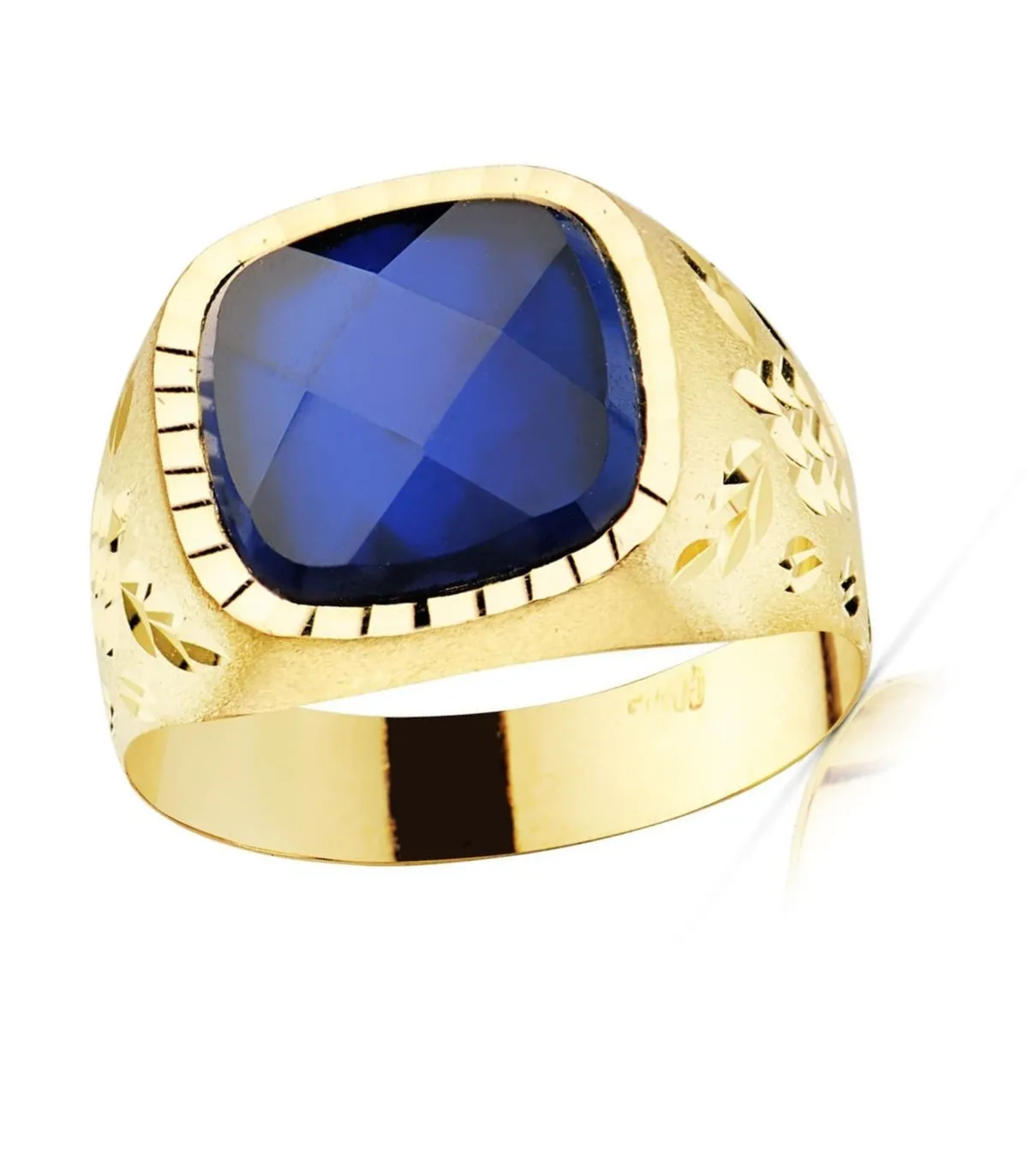 Anillo Oro Hombre Piedra Azul