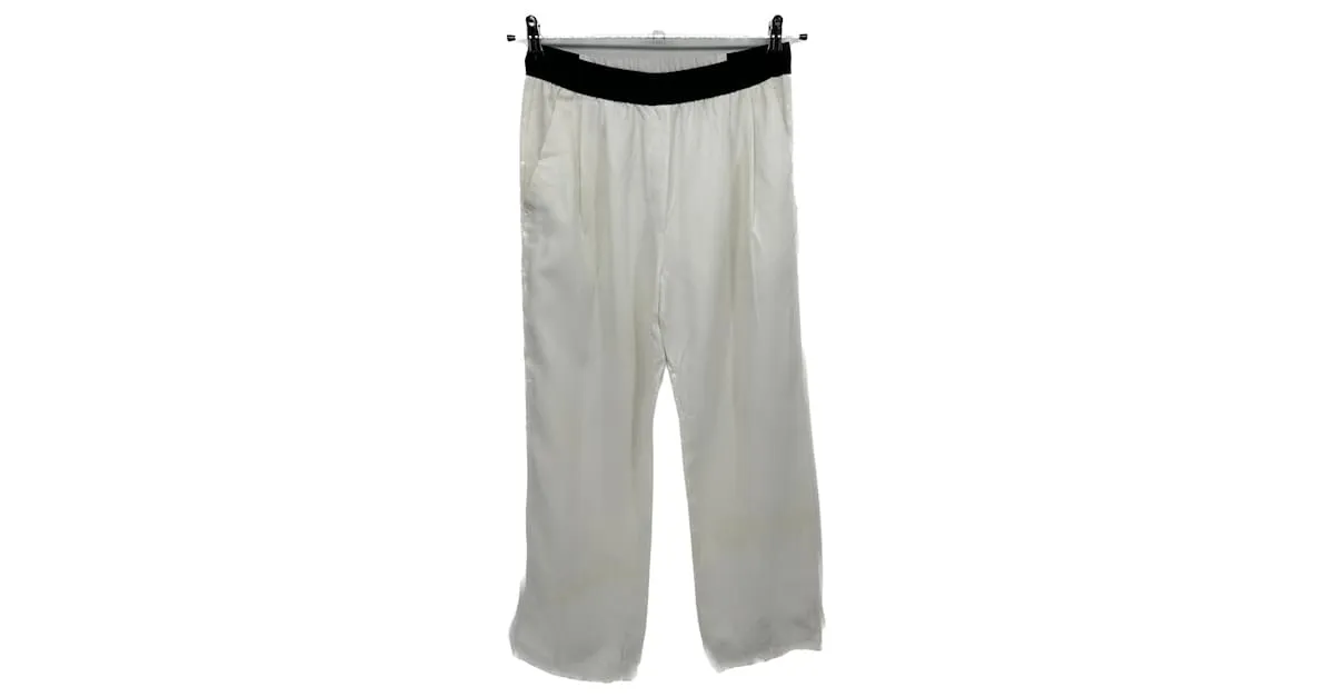 Autre Marque LOULOU STUDIO  Pantalones T.International S Viscosa Blanco 