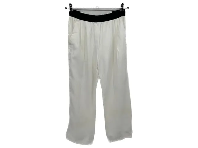 Autre Marque LOULOU STUDIO  Pantalones T.International S Viscosa Blanco 
