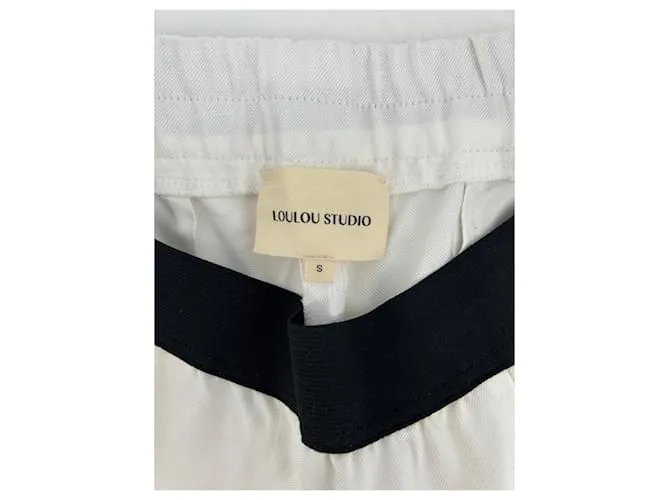 Autre Marque LOULOU STUDIO  Pantalones T.International S Viscosa Blanco 