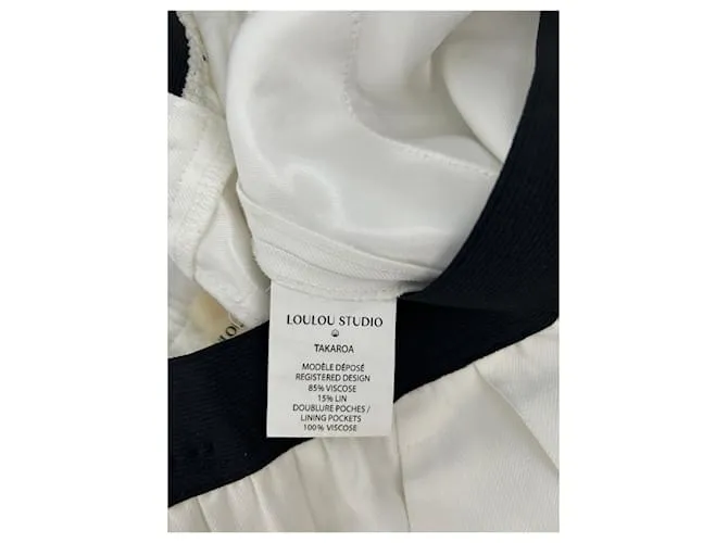 Autre Marque LOULOU STUDIO  Pantalones T.International S Viscosa Blanco 