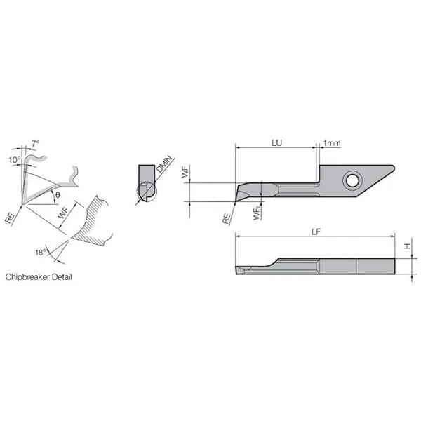 Inserto de giro de carburo - VNBR0206-003 KW10