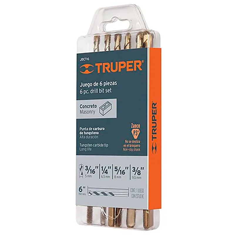 Juego de 6 brocas para concreto | TRUPER