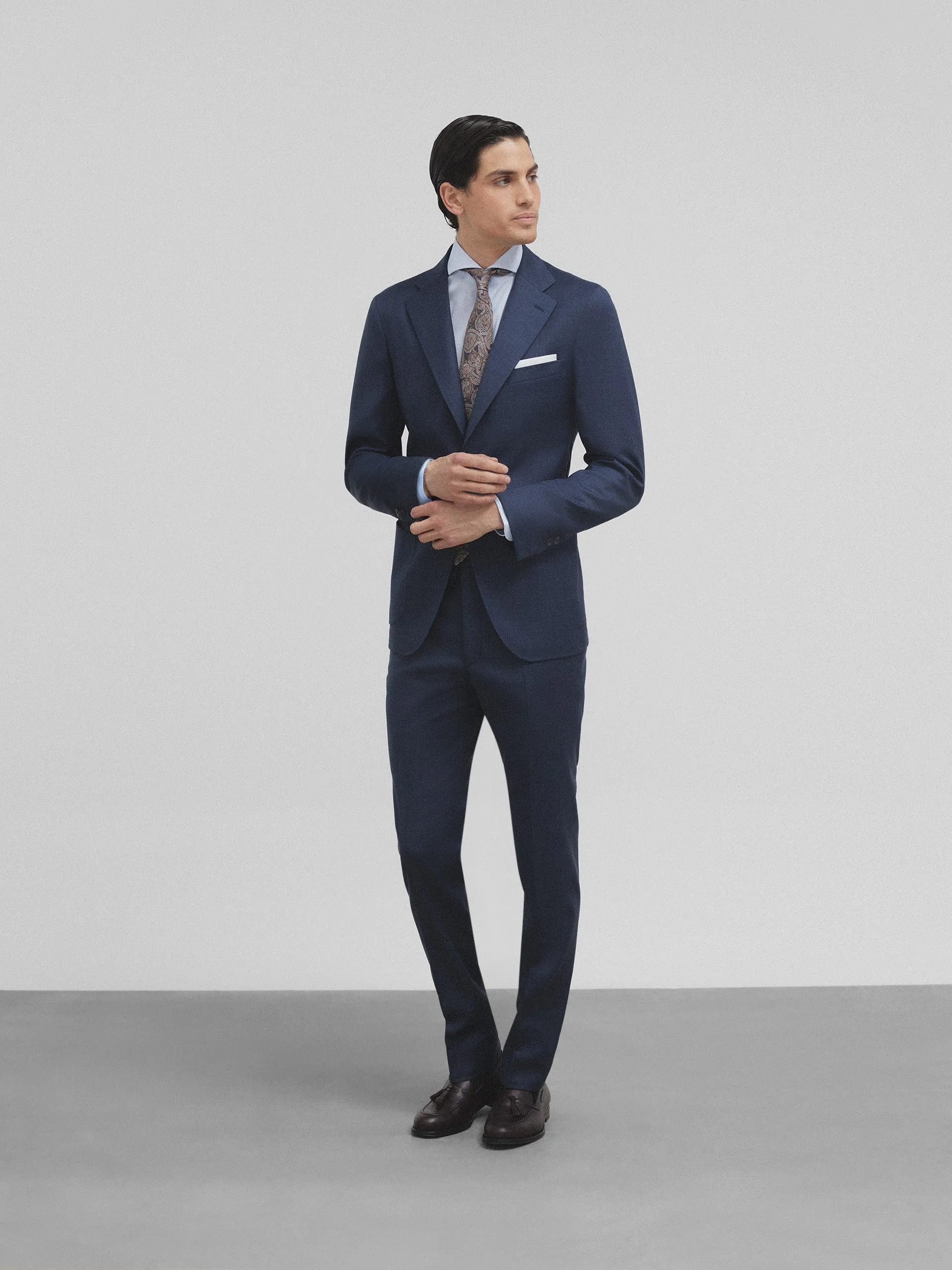 Pantalon traje fil a fil azul