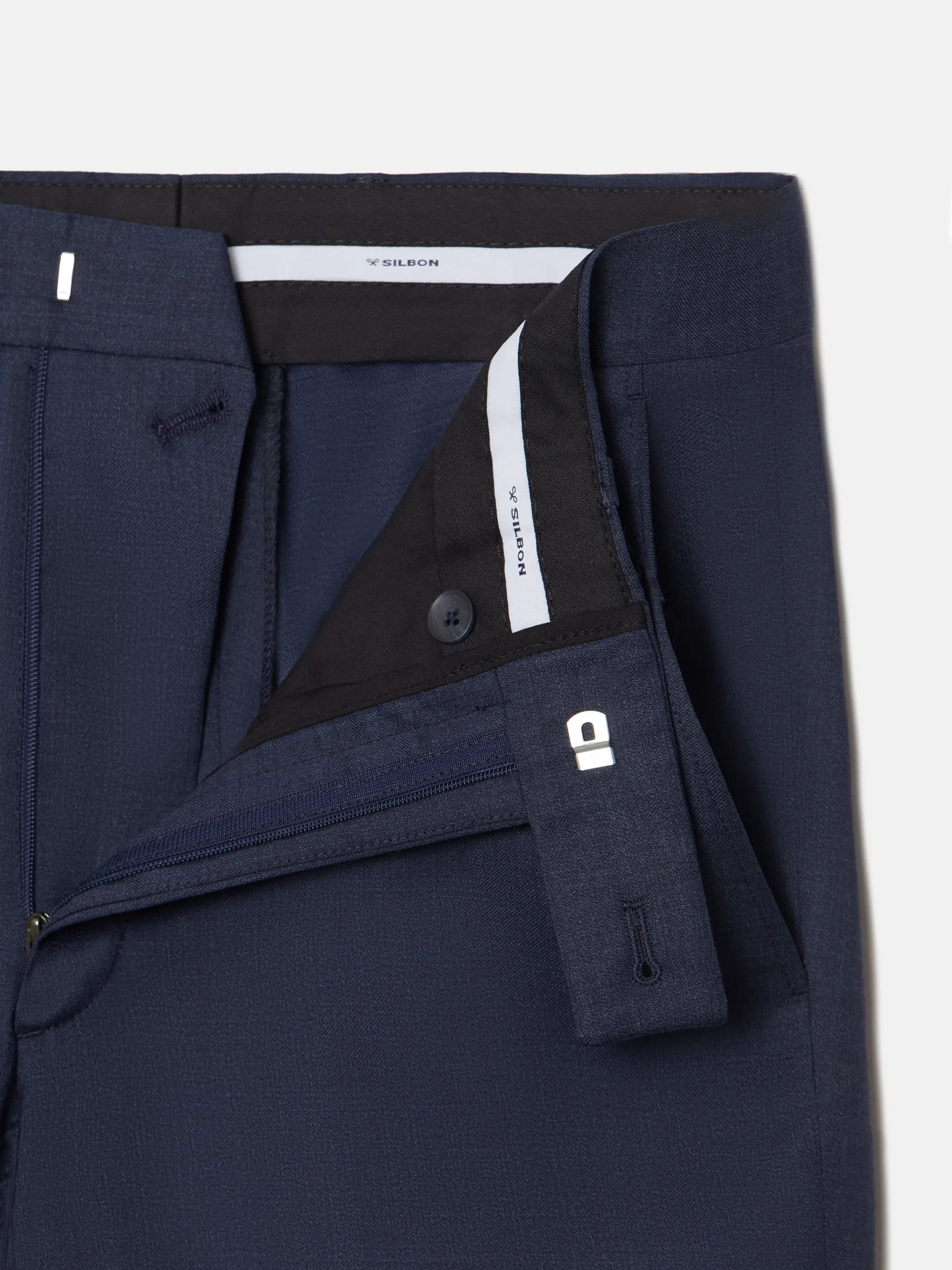 Pantalon traje fil a fil azul