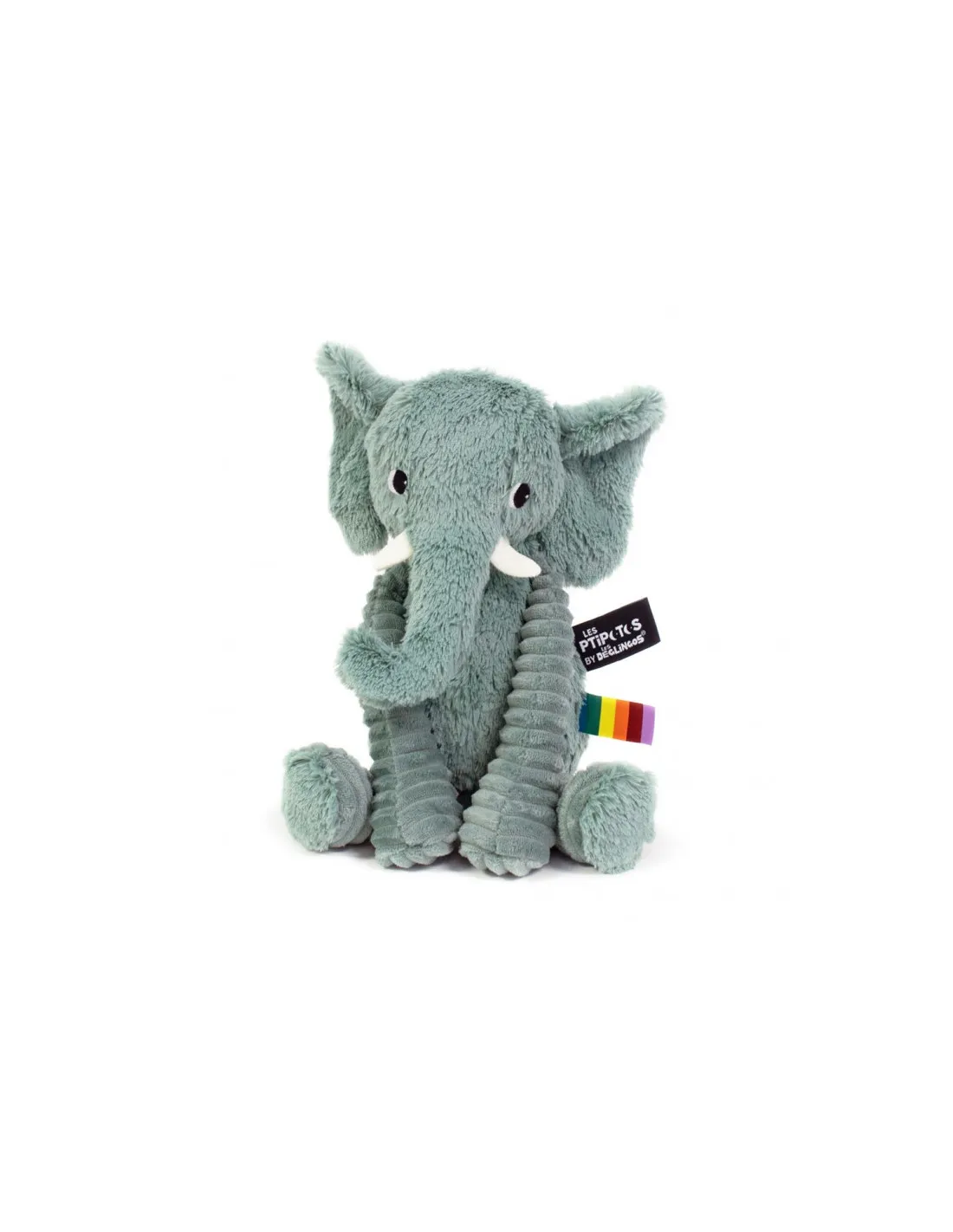 Peluche ptipotos elefante verde Déglingos