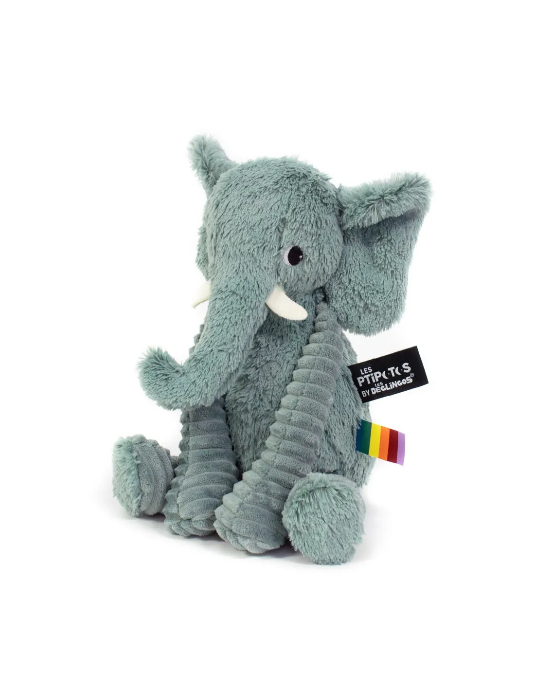 Peluche ptipotos elefante verde Déglingos