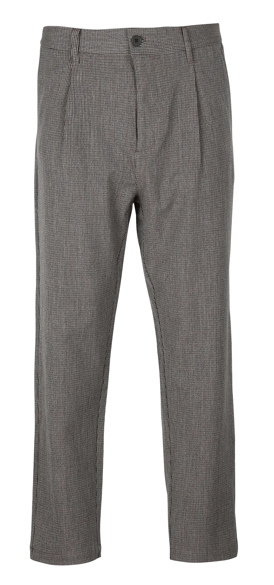 PLEATO - Pantalón chino de cuadros en marron