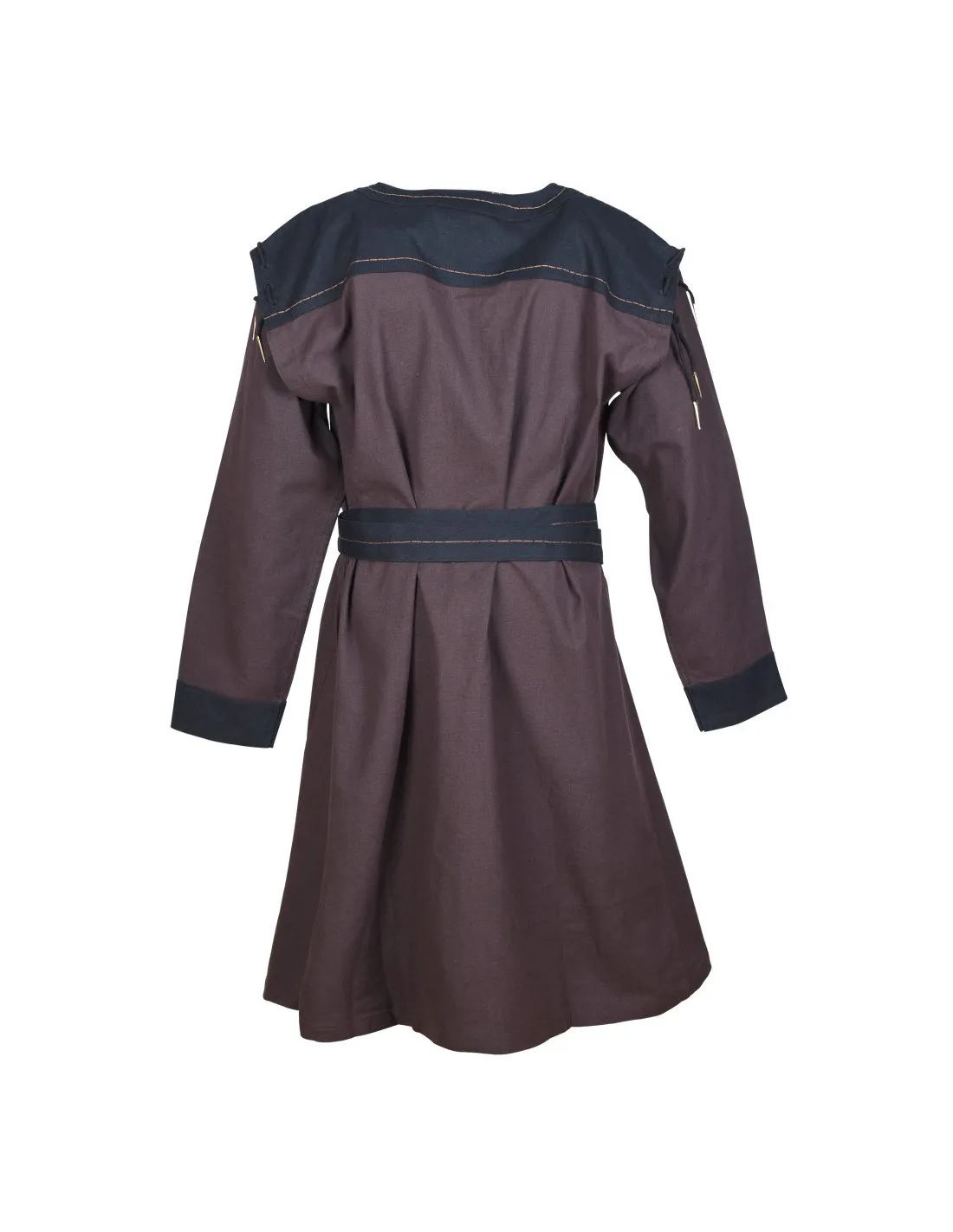 Túnica Medieval Marrón-Negra con mangas desmontables