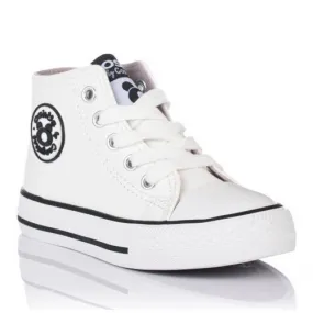 Zapatillas Altas de Bebé Logo Napa Blanco